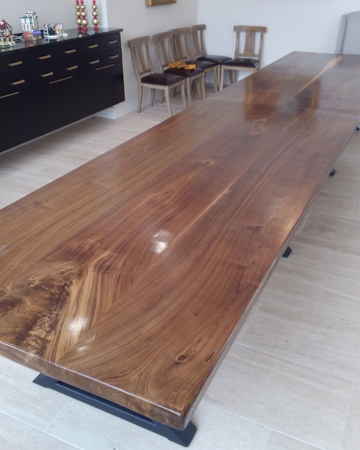 Custom Elegant Walnut Dining Table