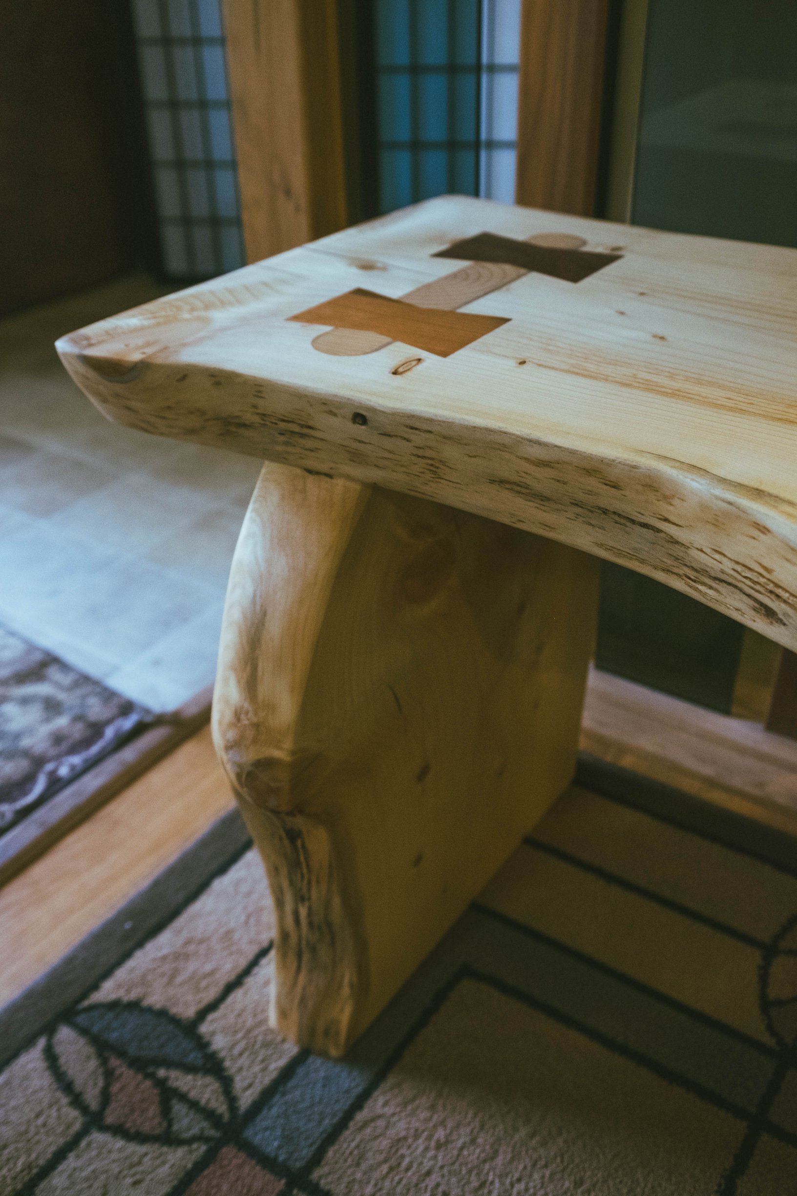 Entry way Live Edge Pine Bench